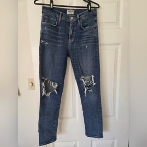 Agolde Distressed Blue Skinny Jeans Size 27 Inseam 26in